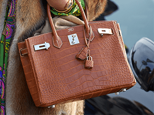A luxury Hermès Birkin handbag, symbolizing timeless style and value.
