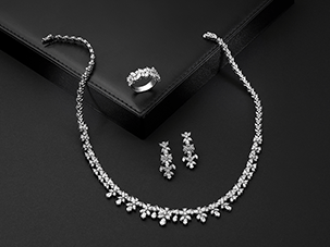 Diamond necklace, earrings, and ring - Top Jewelry Investments.