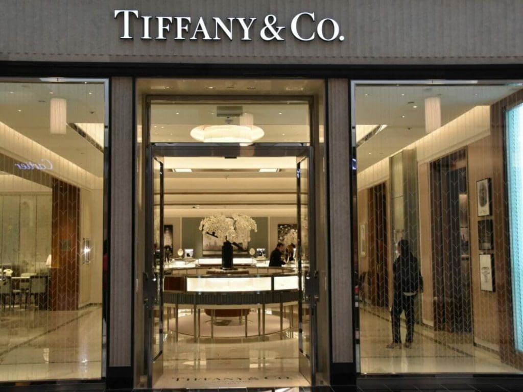 Tiffany & Co. flagship store entrance showcasing luxury jewelry brand
