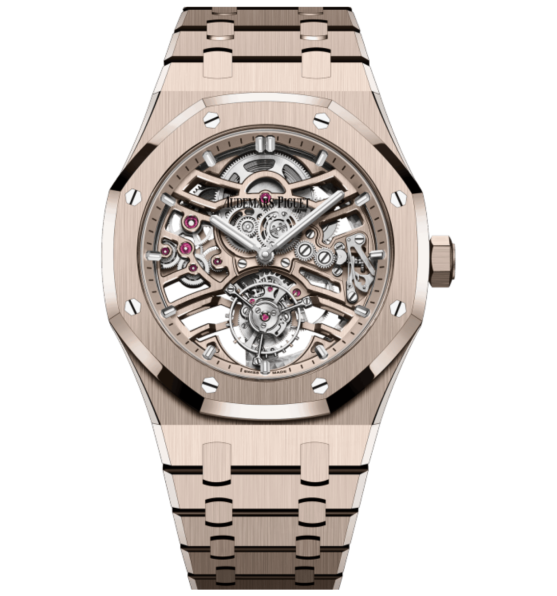 Rose gold Audemars Piguet skeleton tourbillon used for secured loan.