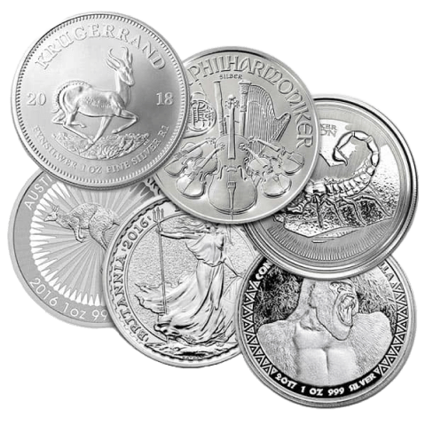 Mixed silver bullion coins used to secure a high-value collateral loan.
