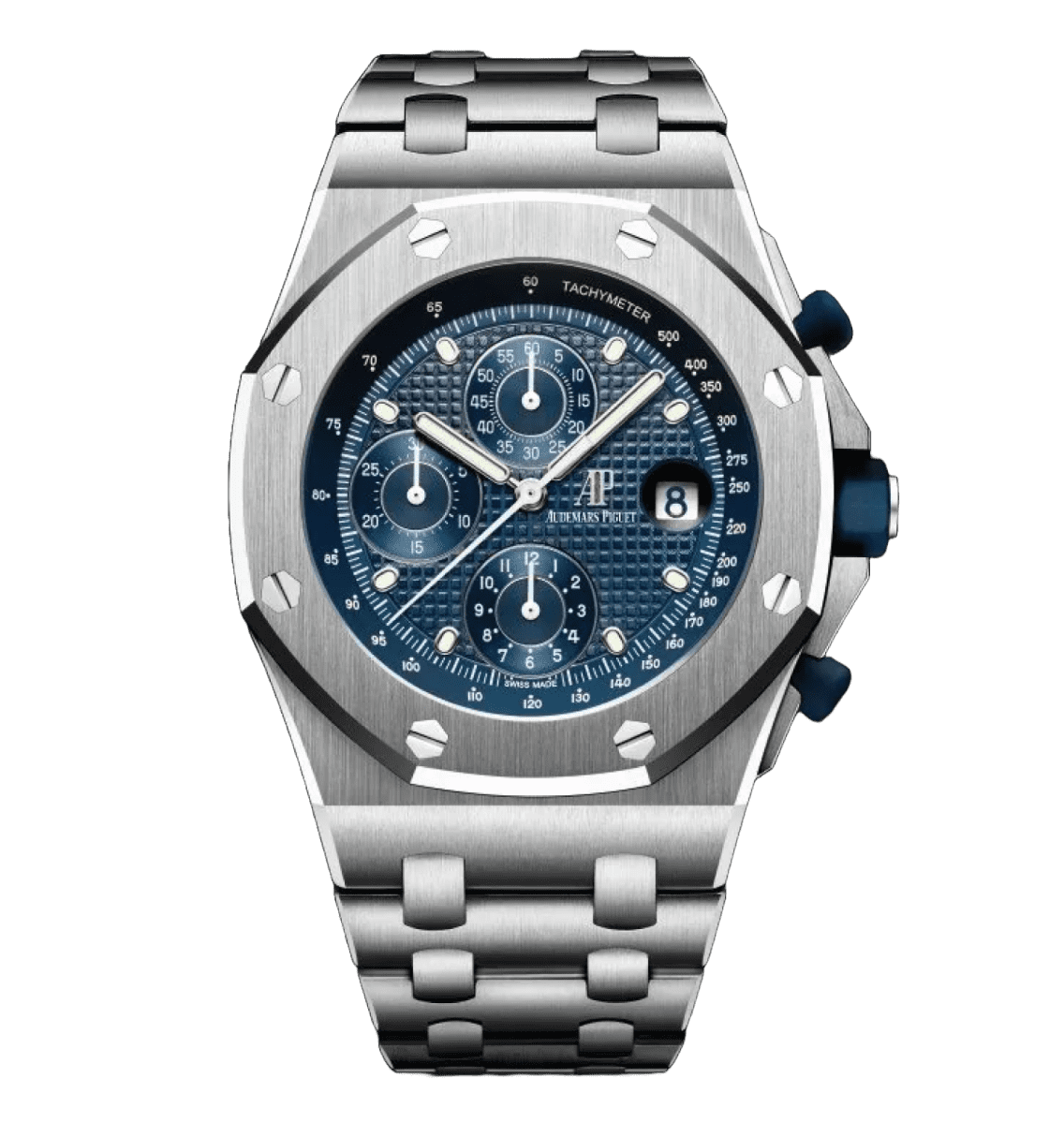 Blue dial AP Royal Oak chronograph used for collateral loan in NYC.