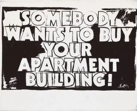 Text-based conceptual art poster used as fine art collateral at Qollateral