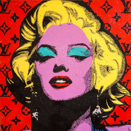 Colorful Warhol-style Marilyn Monroe pop art used for collateral loan or sale in NYC