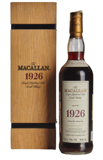 The Macallan 1926 whisky bottle.