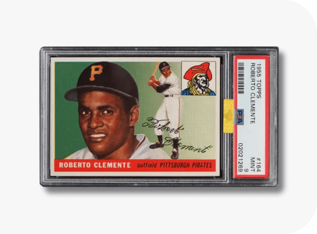 Roberto Clemente graded PSA trading card.