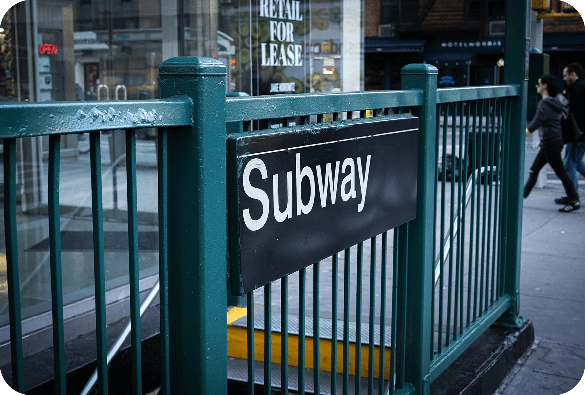 Entrance to a subway station in New York City