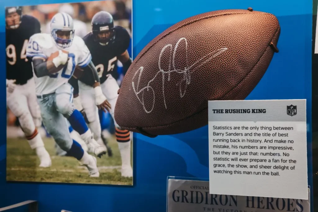 Barry Sanders signed football used as example for loan against sports memorabilia.