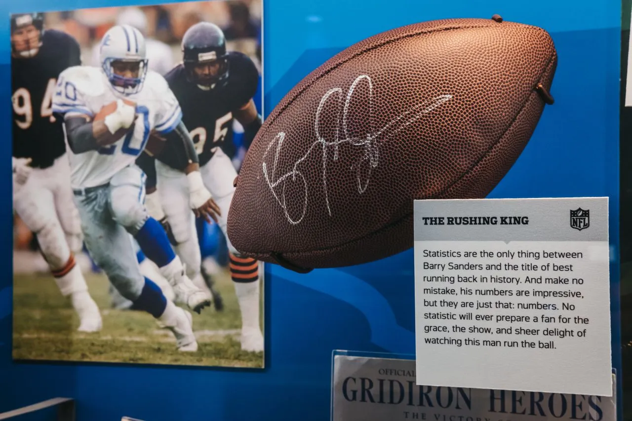 Barry Sanders signed football used as example for loan against sports memorabilia.